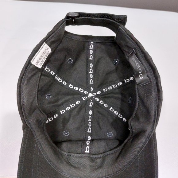 ?HOT ITEM?Vintage Bebe Rhinestone Logo Baseball Cap in Black main image 5